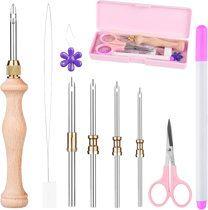 Punch Needle Kit with Storage Box, Adjustable Punch Needle Tool with 5 by Unknown