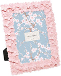 Laura Ashley 5x7 Pink Flower Textured Hand-Crafted Resin Picture Frame by Unknown