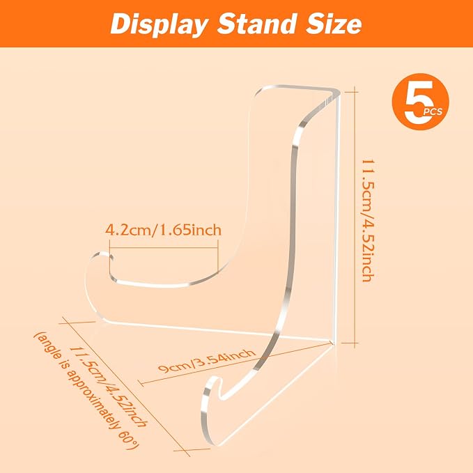 5 Pack Acrylic Display Stand, Plate Stand - Image 2