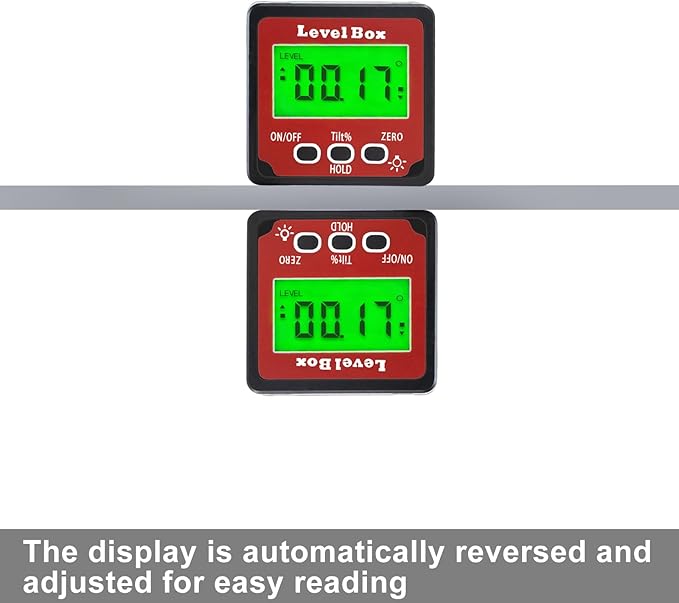 Digital Inclinometer Angle Finder Gauge, IP54 Digital Electronic Protractor Bevel Gauge, Inclinometer Angle Cube Level Box with LCD screen for Woodworking, Table Saw and etc
