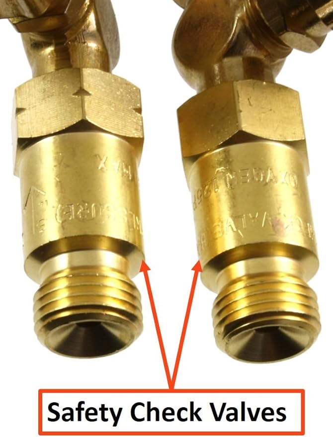SÜA - Medium Duty Oxy-Fuel Torch with Check Valves, Cutting, Heating and Welding Tips (Acetylene) - Compatible with Victor
