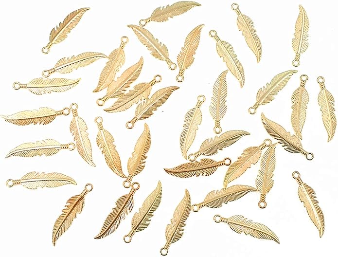 ALIMITOPIA 100pcs Alloy Feather Charms Pendants Easter Angel Wing Feather by ALIMITOPIA