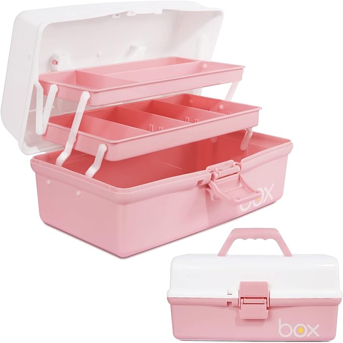 TERGOO 12in 3-Layer Plastic Craft Organizers and Storage, Portable Folding by Focusonefficientstorage