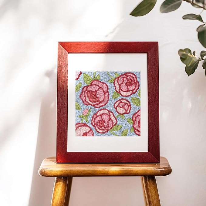 Doodlream Rose Flower DIY Punch Needle Embroidery Kit - Image 6