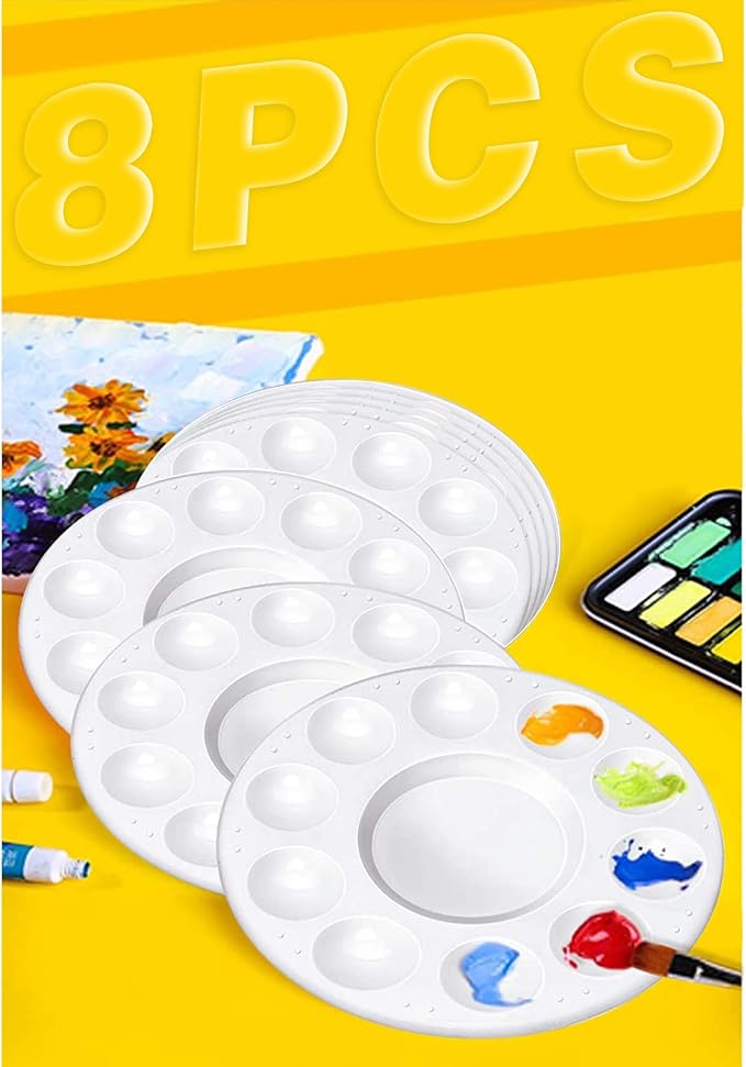 8pcs Paint Tray Palettes, Plastic White Palettes - Image 2