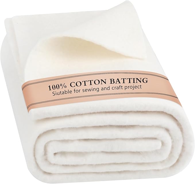 47" x 59" 100% Natural Cotton Quilt Batting, Breathable Crib Size Batting | 200 by Hoiny