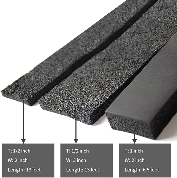 DOBTIM Pipe Insulation Foam Wrap Tape, Self Adhesive with High Resilience for Pipe Insulation Wrap 13 Ft x 2 Inch Wide x 1/2 Inch Thick