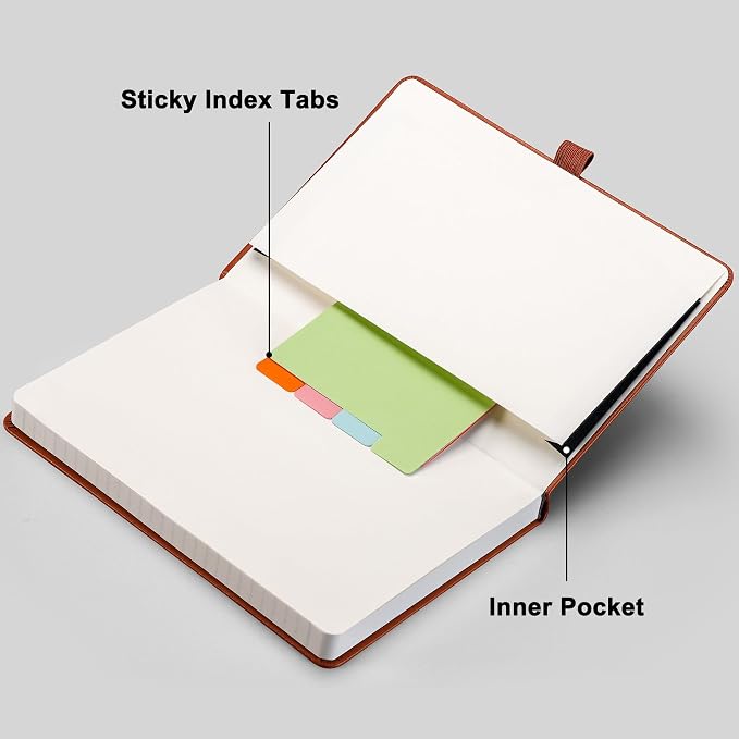 RETTACY Lined Journal Notebook, 192 Numbered Pages, A5 Size | Leather Hardcover - Image 8