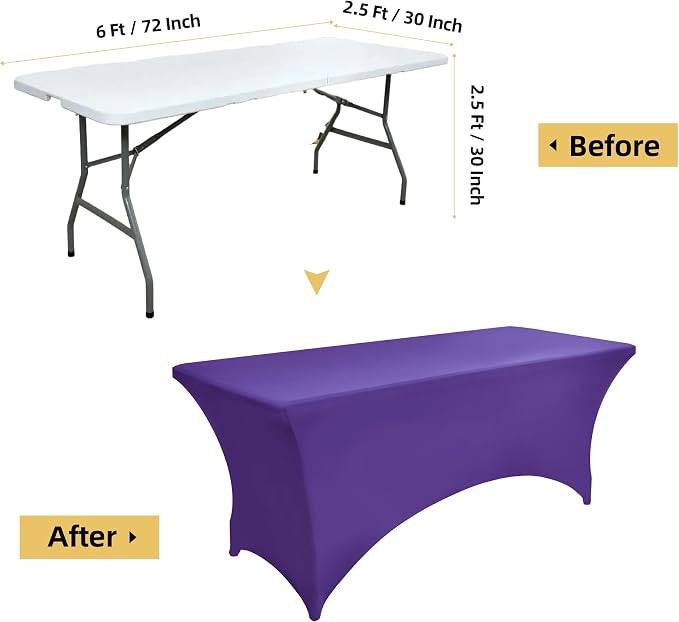 2-Pack 6ft Spandex Table Covers - Image 6