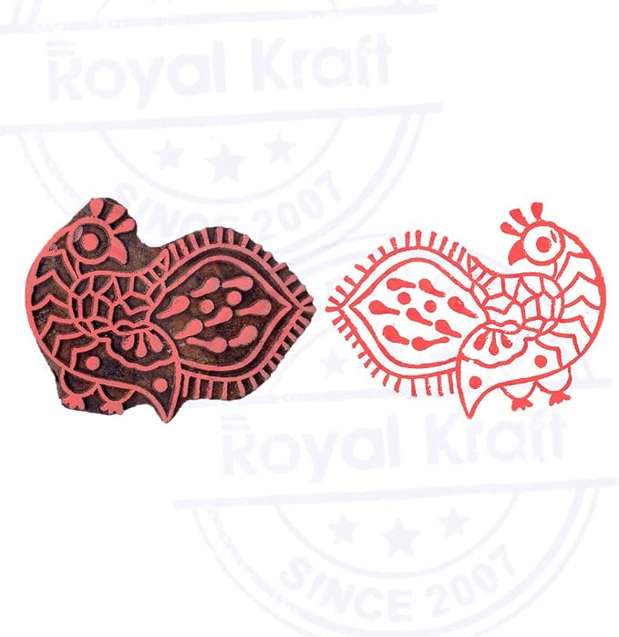 Royal Kraft Wooden Stamps DIY Fabric, Henna Printing Blocks THDtag058 - Image 4