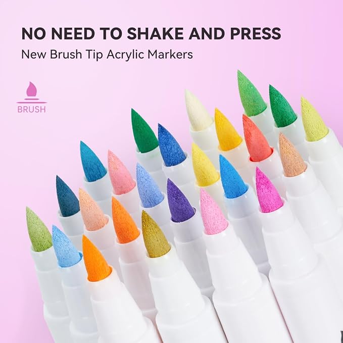 Arrtx Acrylic Paint Pens Basic Series 36D, Brush Tip Markers - Image 5
