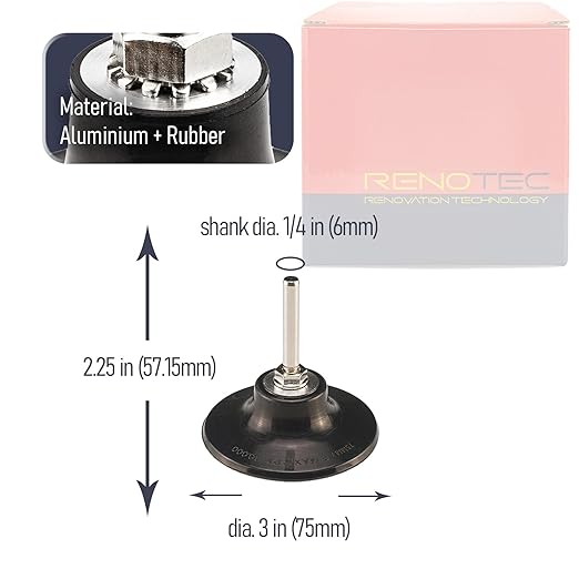 3" Pad Holder for Sanding Discs, Hard Rubber, TR System, 10 Pcs Pack
