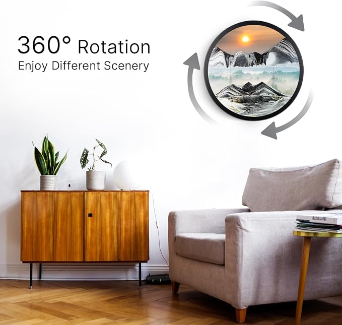 17.3" Moving Sand Art, 3D Sand Art Pictures Deep Sea Sandscape Living Room - Image 2