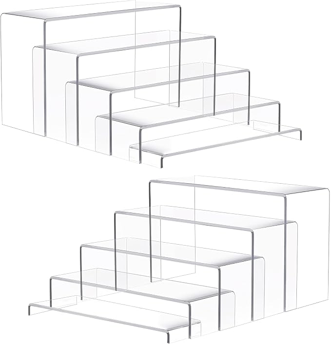Goabroa 10 Pcs 12" Large Display Risers, 2 Sets Rectangular Clear Display by Goabroa