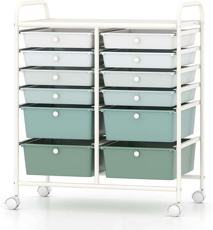 BECOMFORT 12-Drawer Rolling Cart by BECOMFORT