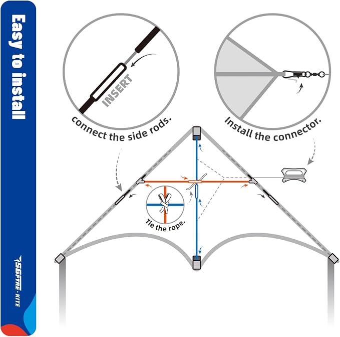Delta Kite Set for Kids and Adults, Extremely Easy to Launch for Beginners - Image 6