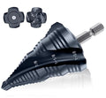 Four Sprial Flute M35 Cobalt Step Drill Bit, 1/4"-1-3/8" Ultra TiAIN Coated Unibit Step Bit, 1/4" Hex Shank Drill Bit for Metal, Stainless Steel, Aluminum, Copper, Wood, PVC