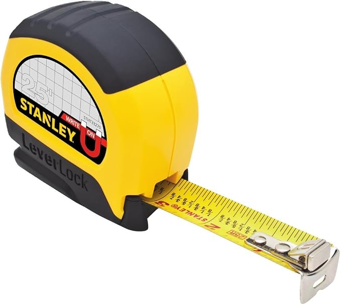 Stanley STHT33281L 25' Magnetic Tip & Fractional Read LeverLock Tape Measure