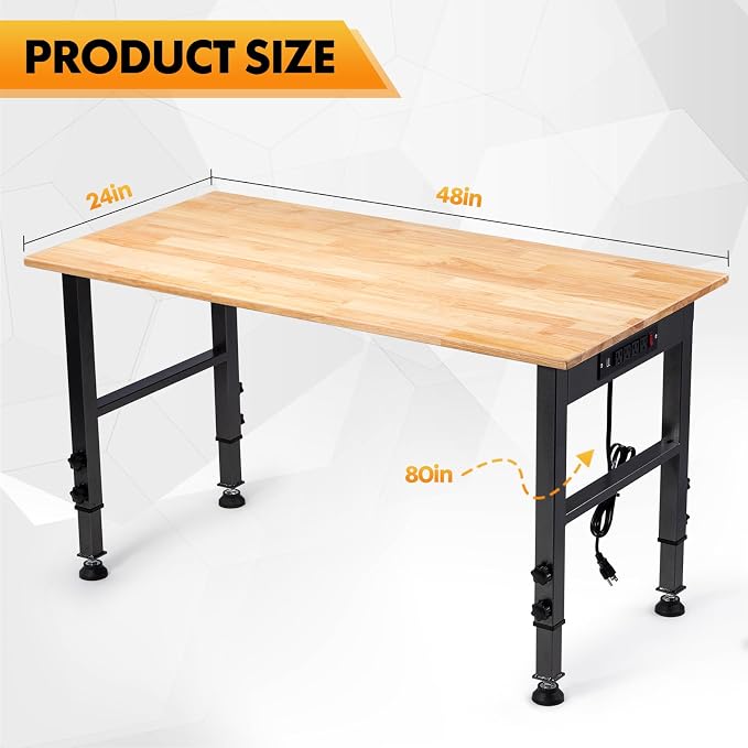 48" Adjustable Workbench, Work Table - Image 4
