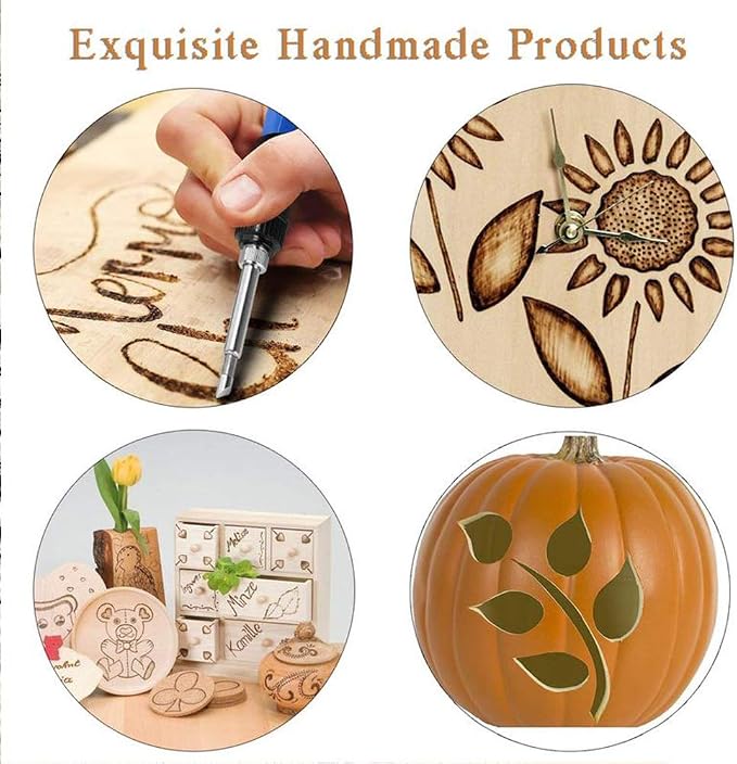 Wood Burning Kit, WoodBurning Tool Adjustable Temperature 200~450 ℃ Pyrography - Image 5