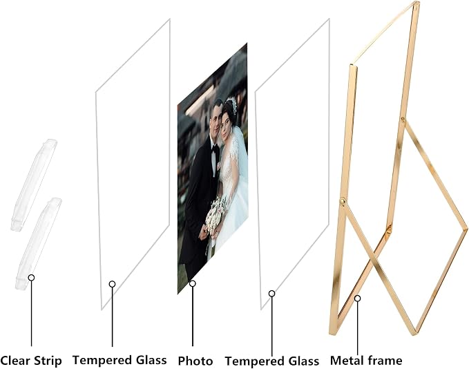 Gold 8x10'' Floating Frame Set of 2, - Image 5
