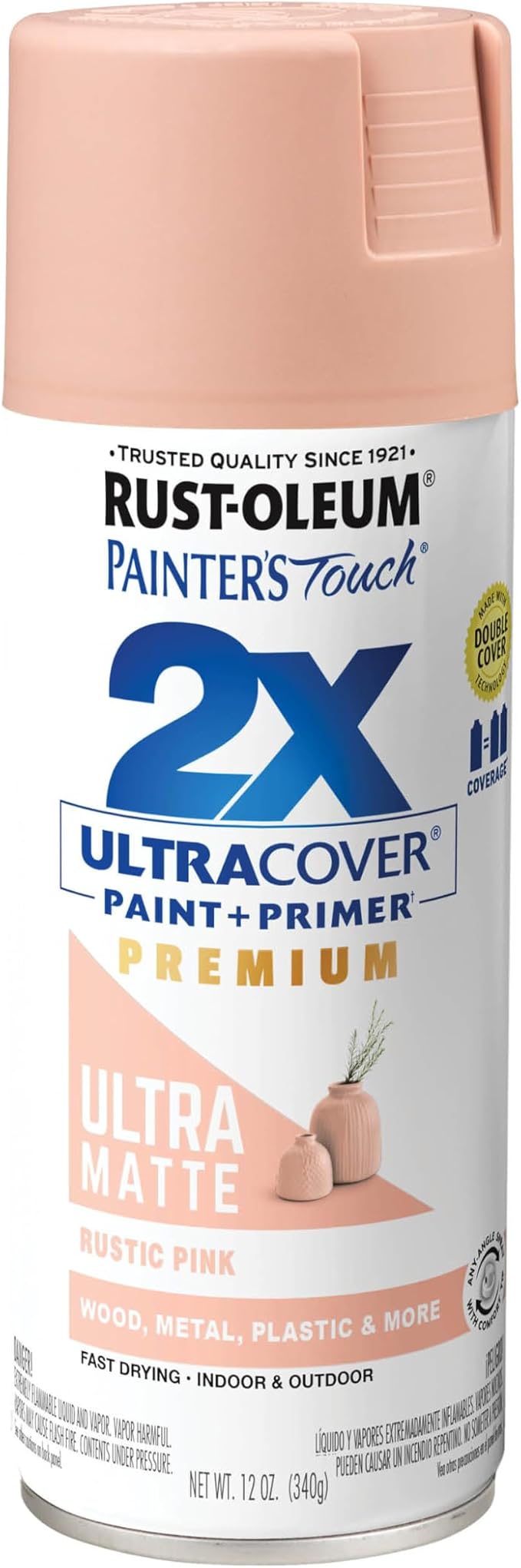 Rust-Oleum Painter's Touch 2X Ultra Cover Spray Paint, Rustic Pink | Indoor and by Rust-Oleum