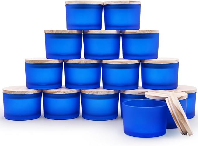 SHOWIN Thick Candle Jars for Making Candles 16 Pcs, 4 OZ Empty Jars by Showin