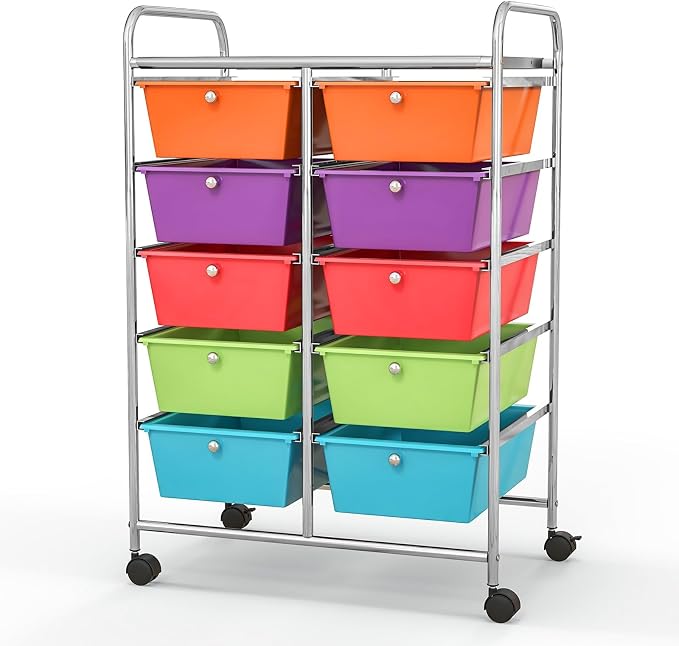 BECOMFORT 10-Drawer Rolling Cart by BECOMFORT