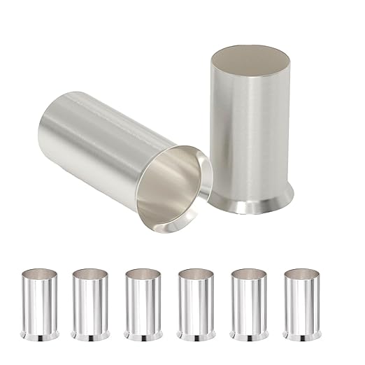 50Pcs Wire Ferrules Kit AWG 1/0 Tinned Copper Crimp Connector Non Insulated Electrical Cable Pin Cord End Terminal Assortment Kit for Electric Connectors (EN50-20