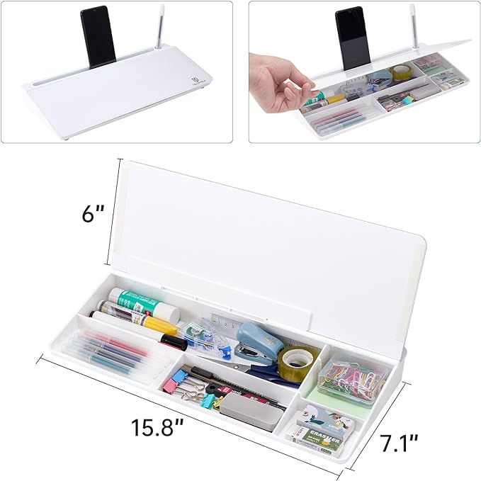 TSJ OFFICE Small Desktop Whiteboard -Glass Dry Erase Board Computer Keyboard - Image 4