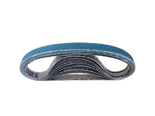 3/8 x 13 Inch Sanding Belts - Starcke Premium 36 Grit Blue Zirconia Cloth Belt Sanders for Woodworking, Metal, Composites & Aluminum, Autobody Sandpaper Belts, Narrow Air File Belt Sanding - 30 Pack