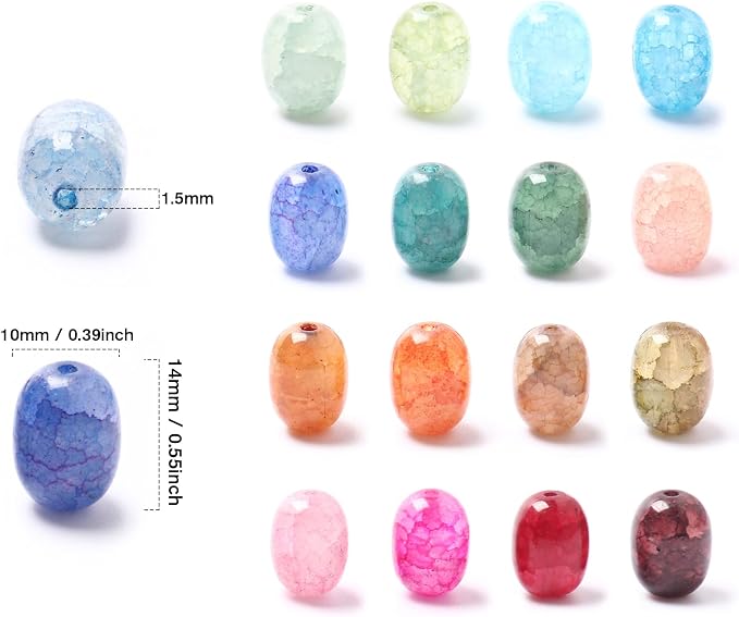 112PCS Natural Stone Beads Oval Agate Loose Beads Bulk - Image 2