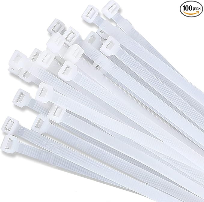 Zip ties 16 inch White clear Cable ties 100 per pack Plastic ties wraps With 60 Pounds Tensile