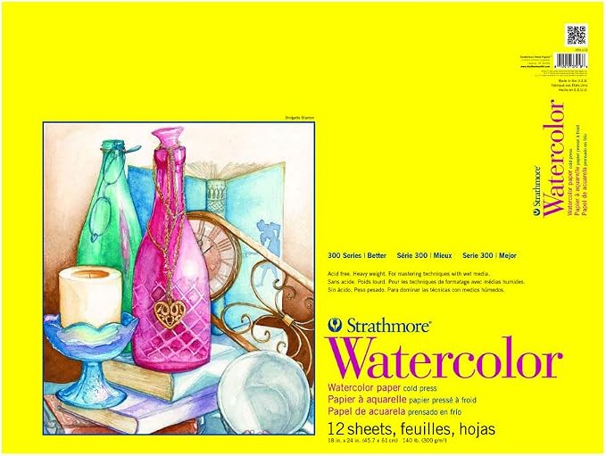 Strathmore 300 Series Watercolor Paper Pad, Top Wire Bound, 18x24 inches by StrathmorePaper