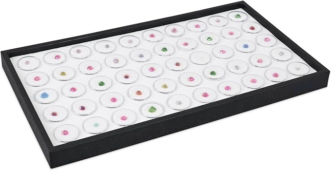 Ikee Design White Foam Gem Jars Showcase Stackable Display Tray by IkeeDesign