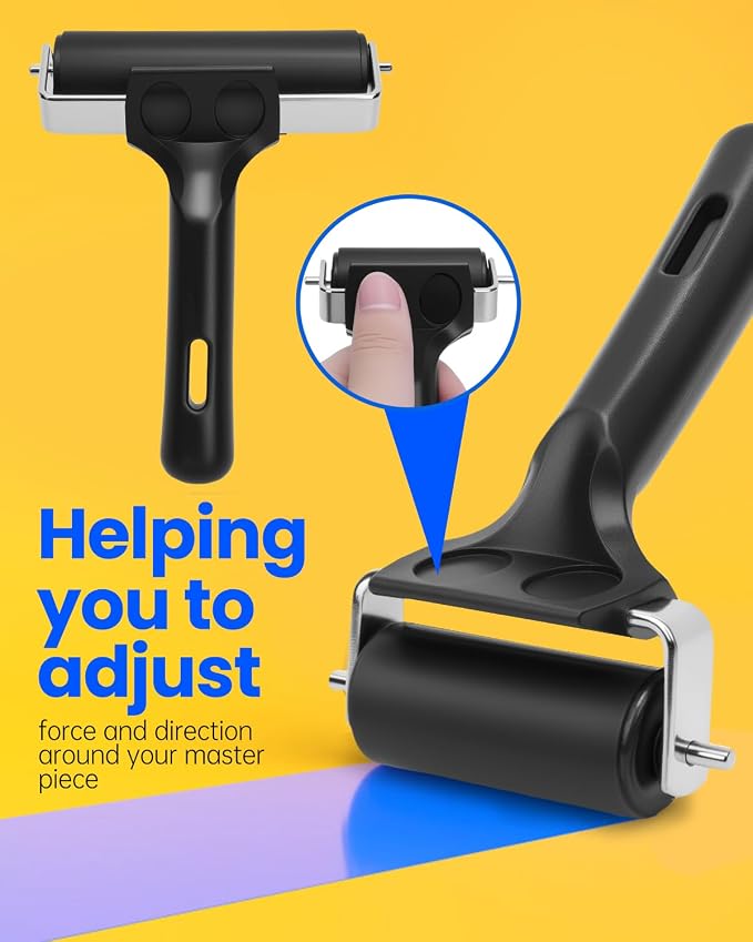 UCEC 2 Pack Brayer Roller for Printmaking, Rubber Roller for Ink 2.4&4 Inch | - Image 3