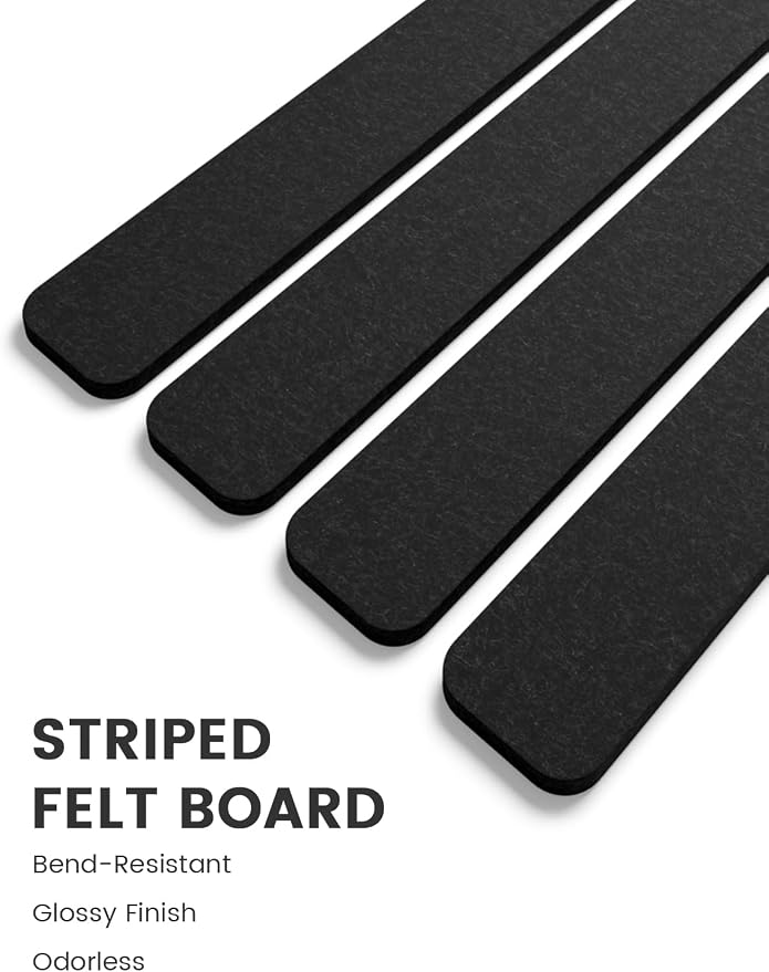 Fluxynara Cork Board Alternative Felt Strip Board 5-Pack 13"x2", Office Pin - Image 3