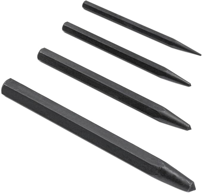62215 Center Punch Kit, 4-Piece center punch tool set for metal