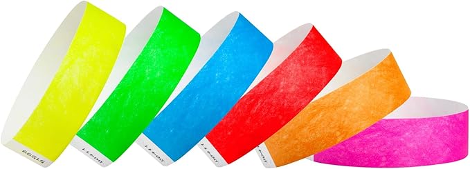 1,200 WristCo Tyvek Wristbands for Events, 6-Color Variety Pack – Tamper-Proof Design Prevents Reuse – Premium-Grade Bracelets for Hospital & Medical ID, Party, VIP Identification (Variety Pack)