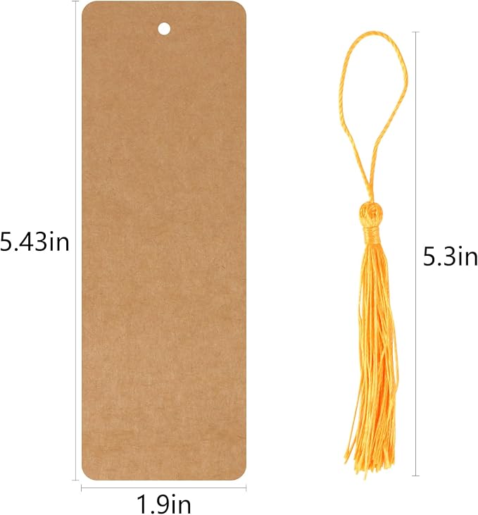 MIDELONG 40 Pcs Kraft Paper Blank Bookmarks - Image 2