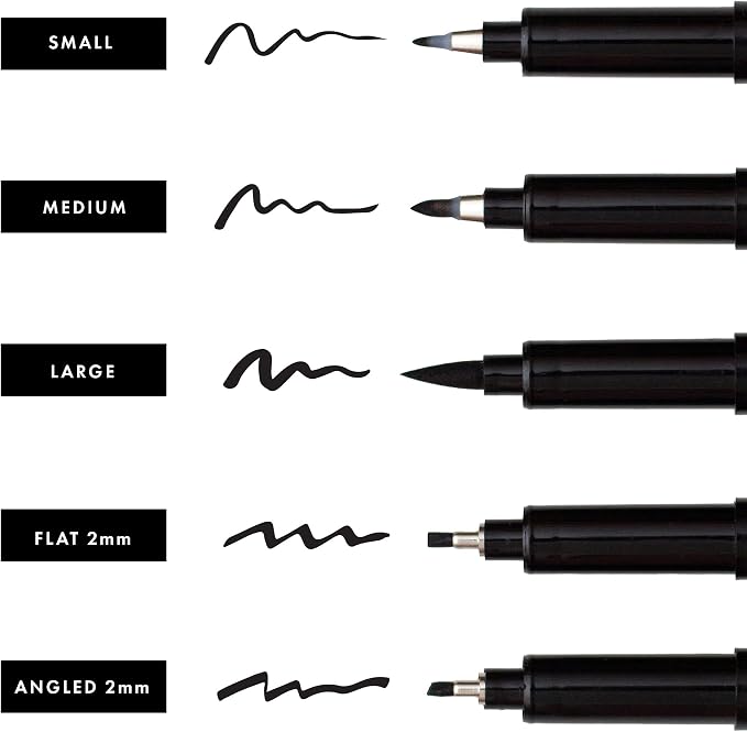 Craft 'n' Beyond Calligraphy Brush Pens Pack of 5 Markers - Image 5