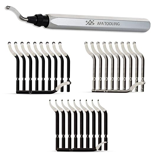AFA Tooling - Deburring Tool with 31 High Speed Steel Swivel Blades - Works on Metal, Resin, PVC Pipes, Copper, Plastic and 3D Printed Edges - Plumbing & 3D Printing Burr Remova