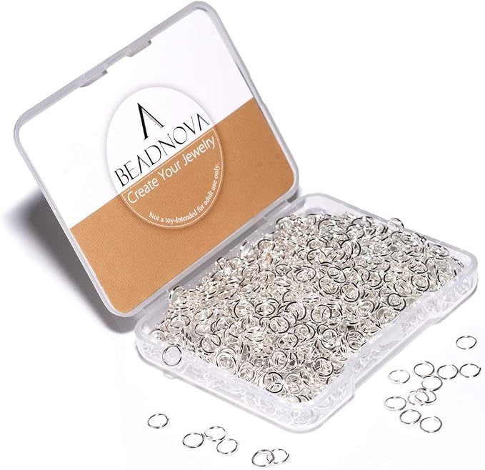 BEADNOVA 5mm Jump Rings for Jewelry Making Silver Open Jump Rings for Earrings by BEADNOVA