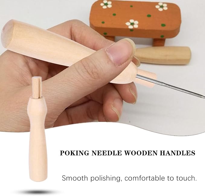 10 PCS Wooden Poking Felting Needle Pen Needle Felting Tools Punch Needle - Image 5