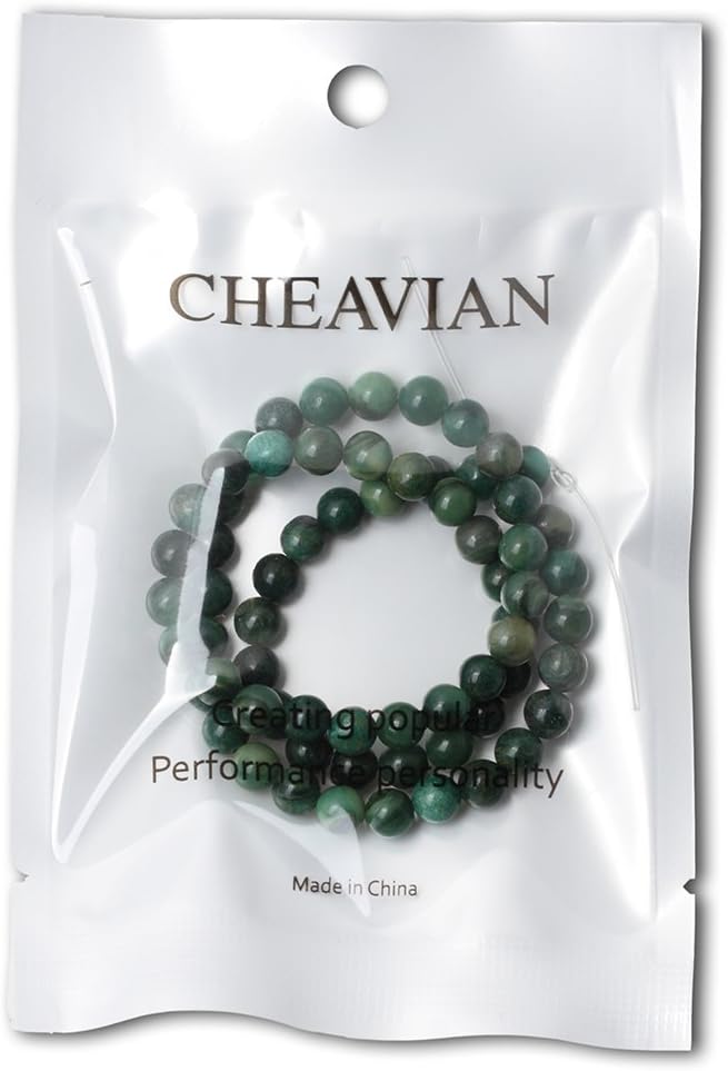 60PCS 6mm Natural Verdite Stone African Jade Gemstone Round Loose Beads - Image 5