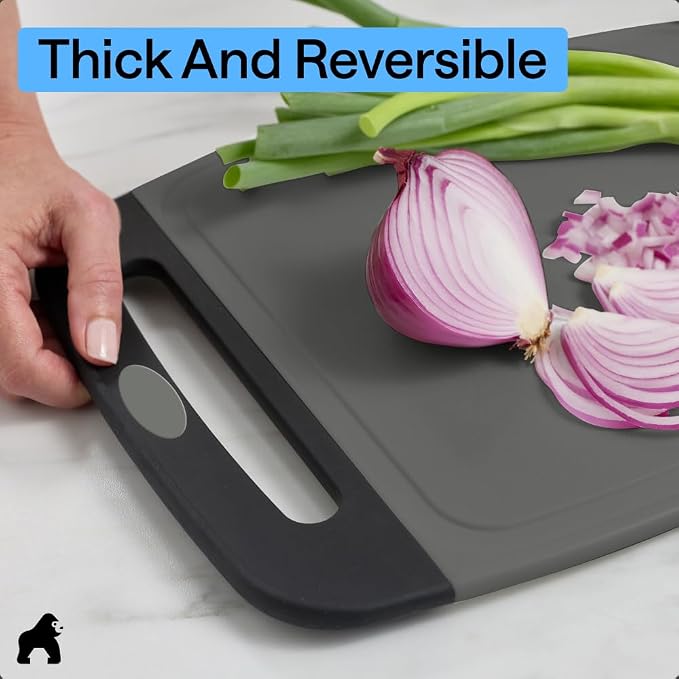 GORILLA GRIP BPA-Free Reversible Kitchen Cutting Board Set of 3, US Designed - Image 7