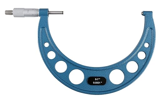 Accusize Industrial Tools 6-7'' Ultra-Precision Carbide Tipped M-Type Outside Micrometer, Resolution 0.0001'', Eg00-0007