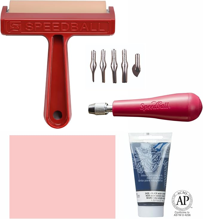 Speedball 3471 Super Value Block Printing Starter Kit – Includes Ink, Lino - Image 3