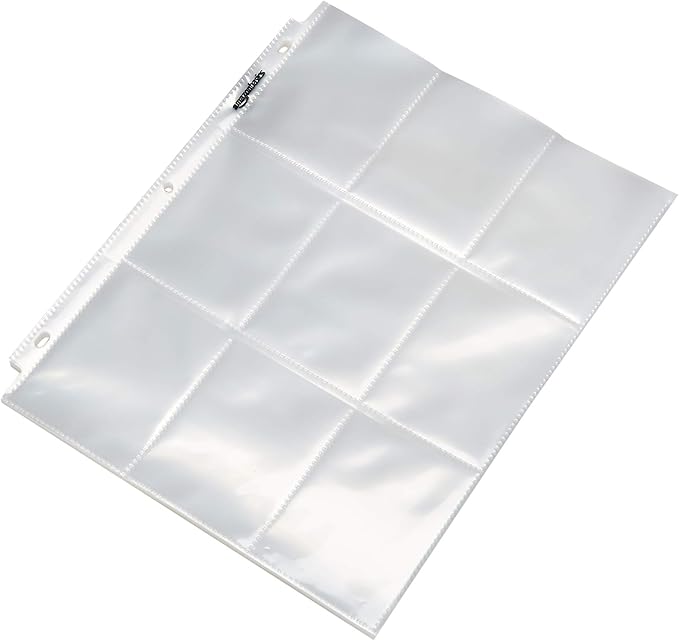 Amazon Basics 9-Sleeve Trading Card Protectors Binder Sheet by AmazonBasics