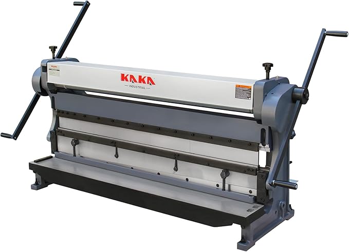 KAKA INDUSTRIAL Heavy Duty Sheet Metal Brake,52 inch 3-in-1 Shear and Slip Roll Combo | 16-Gauge Capacity Industrial Bending Machine with Segment Fingers and Back Gauge for Metal Fabrication
